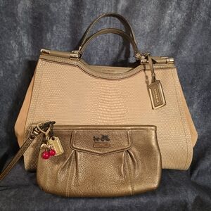 Rare Coach Madison Pinnacle Carrie Satchel And Wristlet